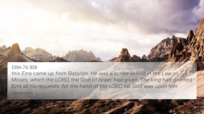 Ezra 7:6 BSB Bible Verse Image