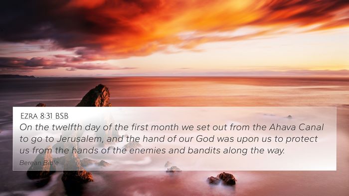 Ezra 8:31 BSB Bible Verse Image