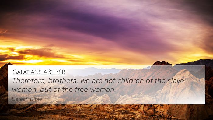 Galatians 4:31 BSB Bible Verse Image