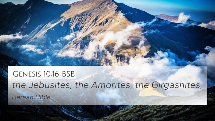 Genesis 10:16 BSB Bible Verse Image