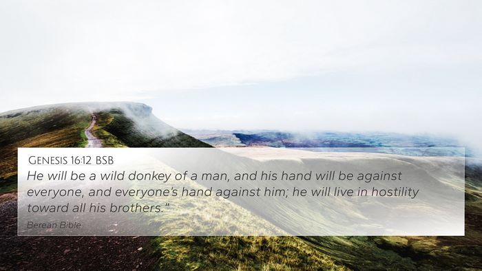 Genesis 16:12 BSB Bible Verse Image