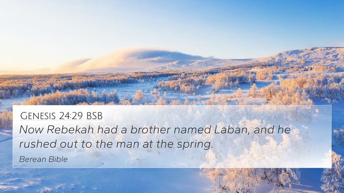 Genesis 24:29 BSB Bible Verse Image