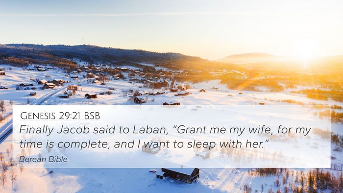 Genesis 29:21 BSB Bible Verse Image