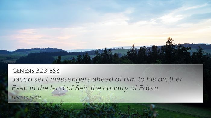 Genesis 32:3 BSB Bible Verse Image
