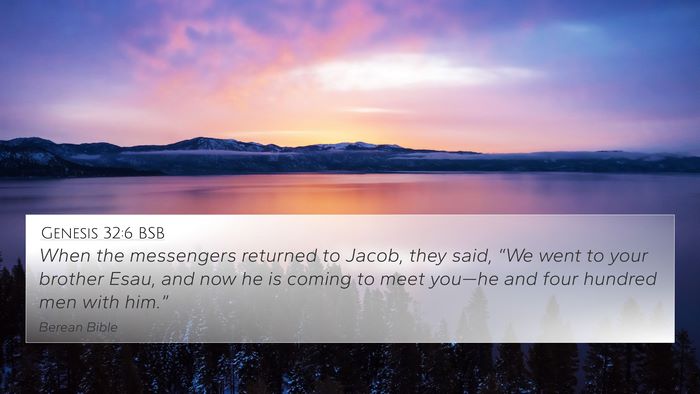 Genesis 32:6 BSB Bible Verse Image