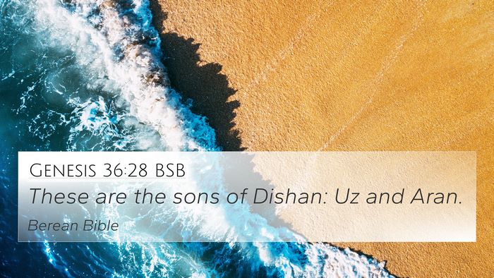 Genesis 36:28 BSB 4K Wallpaper - These are the sons of Dishan: Uz and - 4K Wallpaper Bible Verse