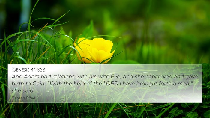 Genesis 4:1 BSB 4K Wallpaper - And Adam had relations with his wife Eve, and she - 4K Wallpaper Bible Verse