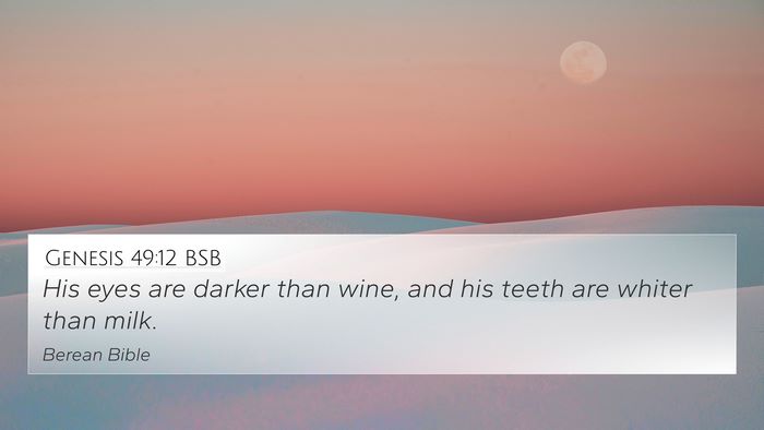 Genesis 49:12 BSB Bible Verse Image