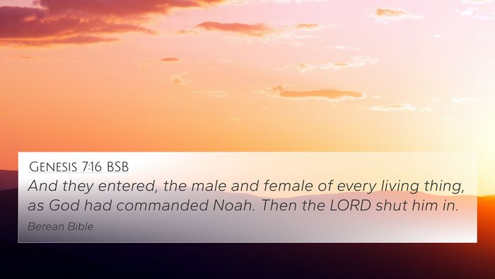 Genesis 7:16 BSB Bible Verse Image