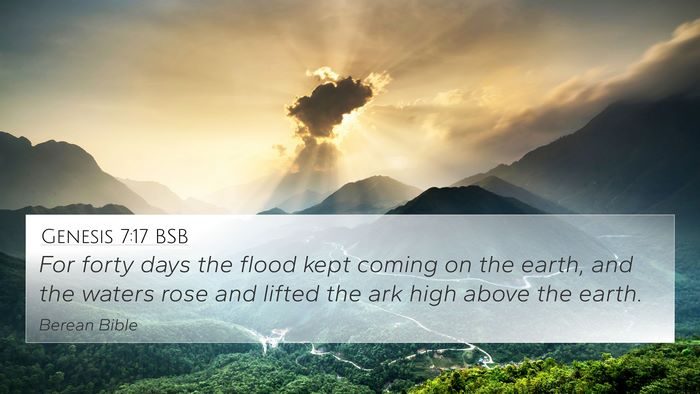 Genesis 7:17 BSB Bible Verse Image