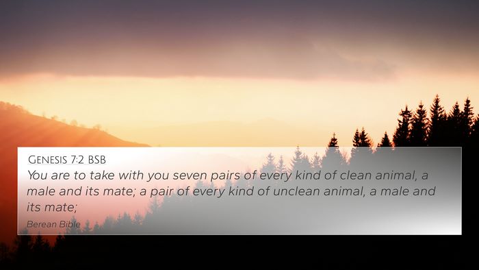 Genesis 7:2 BSB Bible Verse Image