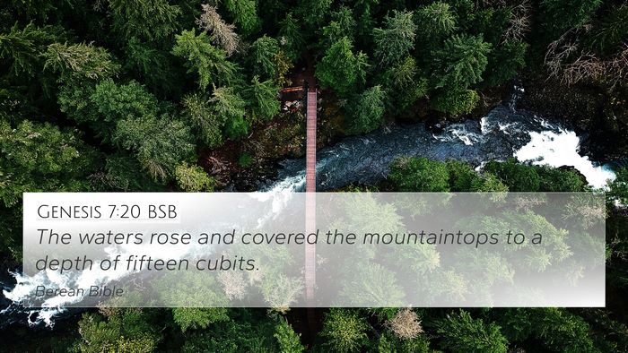Genesis 7:20 BSB 4K Wallpaper - The waters rose and covered the mountaintops to a - 4K Wallpaper Bible Verse