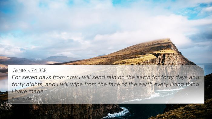 Genesis 7:4 BSB Bible Verse Image