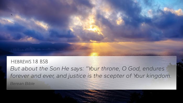 Hebrews 1:8 BSB Bible Verse Image