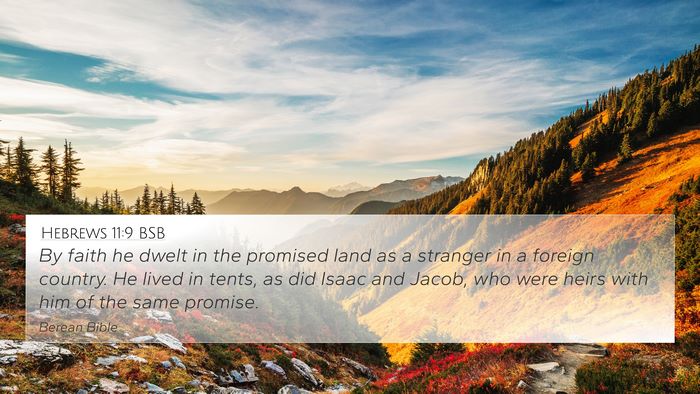 Hebrews 11:9 BSB Bible Verse Image