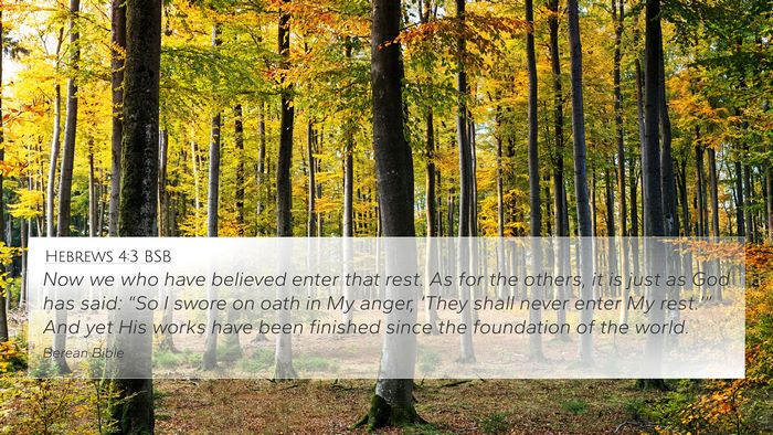 Hebrews 4:3 BSB Bible Verse Image