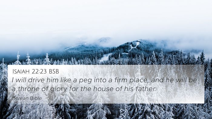 Isaiah 22:23 BSB 4K Wallpaper - I will drive him like a peg into a firm place, - 4K Wallpaper Bible Verse