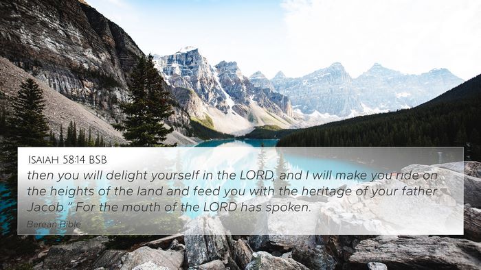 Isaiah 58:14 BSB Bible Verse Image