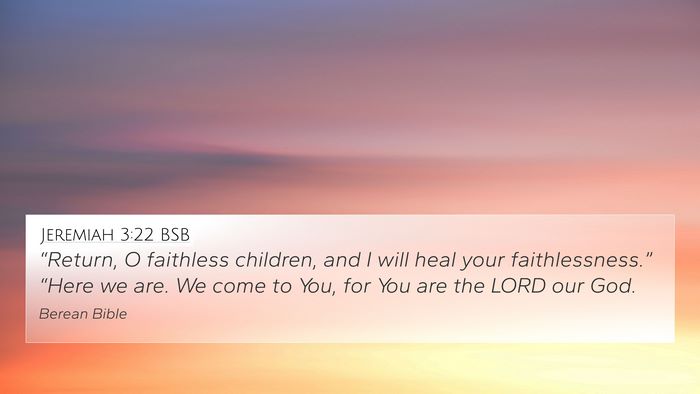 Jeremiah 3:22 BSB Bible Verse Image