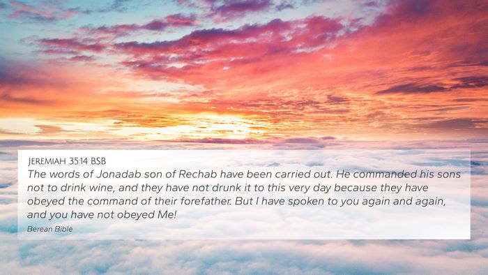 Jeremiah 35:14 BSB Bible Verse Image