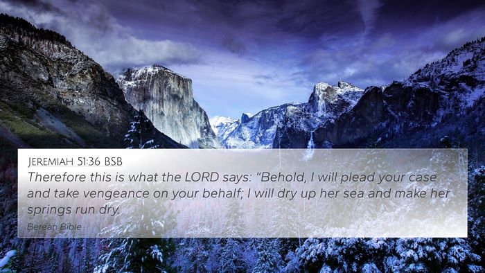 Jeremiah 51:36 BSB Bible Verse Image