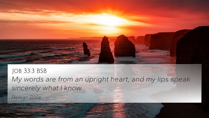 Job 33:3 BSB Bible Verse Image