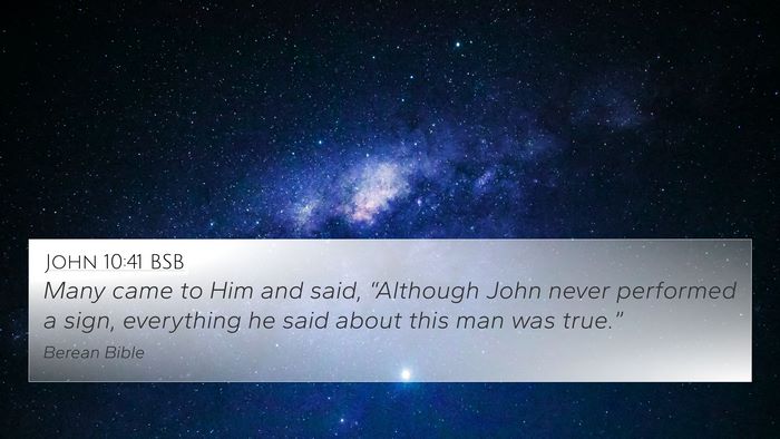 John 10:41 BSB Bible Verse Image