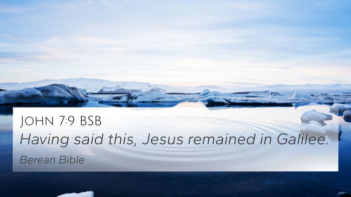 John 7:9 BSB 4K Wallpaper - Having said this, Jesus remained in - 4K Wallpaper Bible Verse