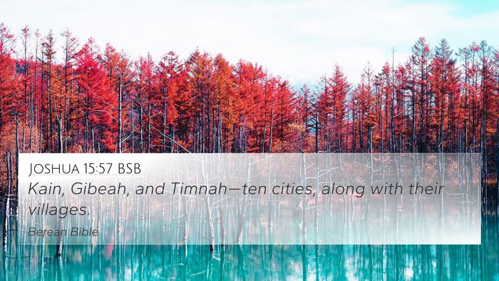 Joshua 15:57 BSB 4K Wallpaper - Kain, Gibeah, and Timnah—ten cities, along with - 4K Wallpaper Bible Verse