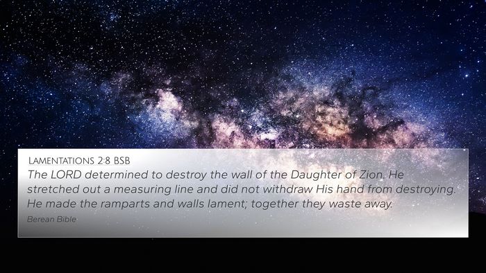 Lamentations 2:8 BSB 4K Wallpaper - The LORD determined to destroy the wall of the - 4K Wallpaper Bible Verse