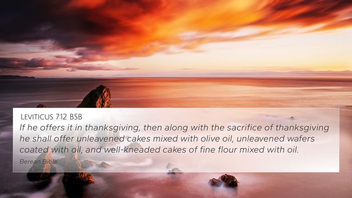 Leviticus 7:12 BSB Bible Verse Image