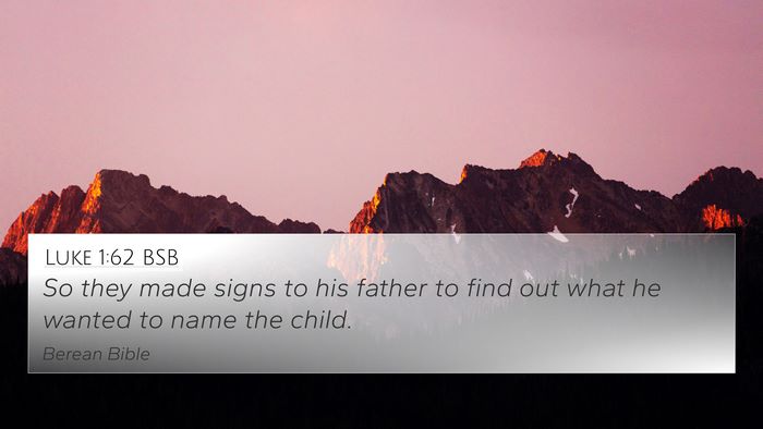 Luke 1:62 BSB Bible Verse Image