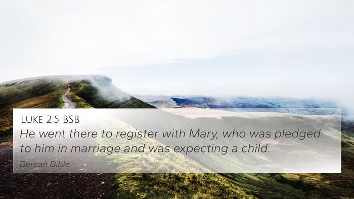 Luke 2:5 BSB 4K Wallpaper - He went there to register with Mary, who was - 4K Wallpaper Bible Verse