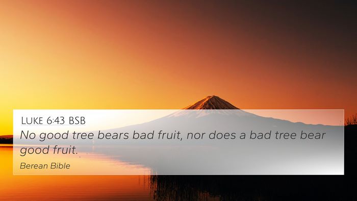 Luke 6:43 BSB Bible Verse Image