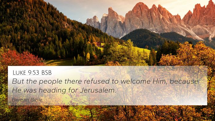 Luke 9:53 BSB Bible Verse Image