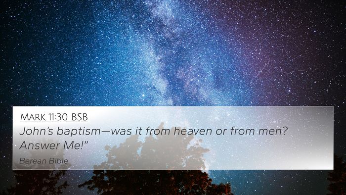 Mark 11:30 BSB Bible Verse Image