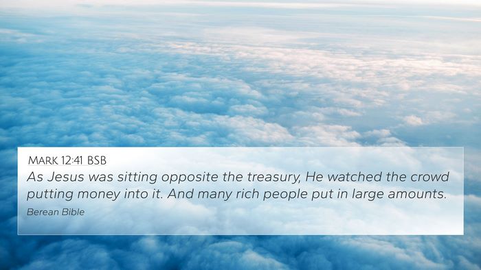 Mark 12:41 BSB Bible Verse Image