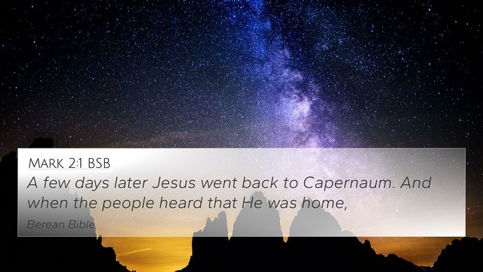 Mark 2:1 BSB Bible Verse Image