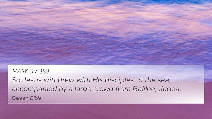 Mark 3:7 BSB Bible Verse Image