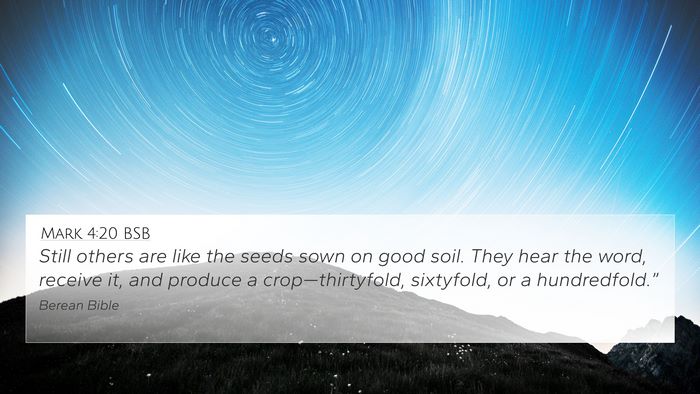 Mark 4:20 BSB 4K Wallpaper - Still others are like the seeds sown on good - 4K Wallpaper Bible Verse