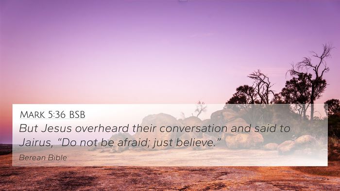 Mark 5:36 BSB 4K Wallpaper - But Jesus overheard their conversation and said - 4K Wallpaper Bible Verse