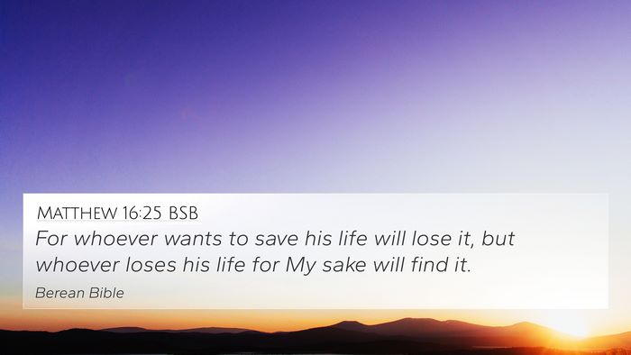 Matthew 16:25 BSB Bible Verse Image