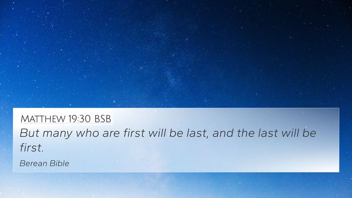 Matthew 19:30 BSB Bible Verse Image
