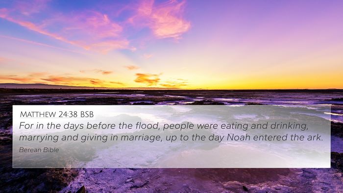 Matthew 24:38 BSB Bible Verse Image