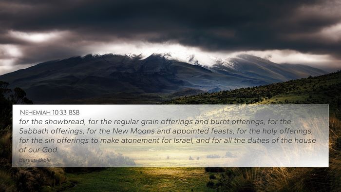Nehemiah 10:33 BSB Bible Verse Image