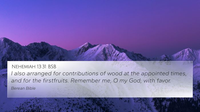 Nehemiah 13:31 BSB Bible Verse Image