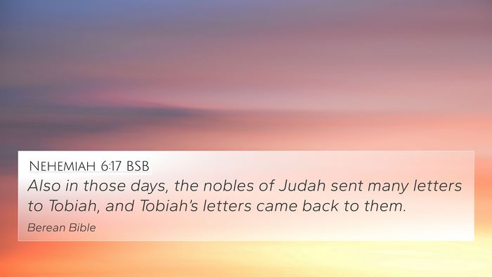 Nehemiah 6:17 BSB Bible Verse Image