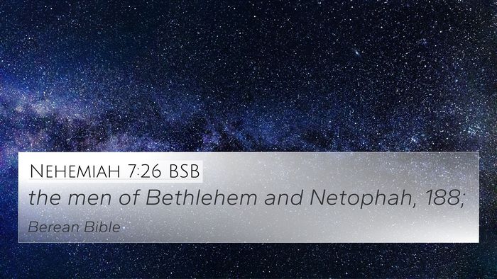 Nehemiah 7:26 BSB 4K Wallpaper - the men of Bethlehem and Netophah, - 4K Wallpaper Bible Verse