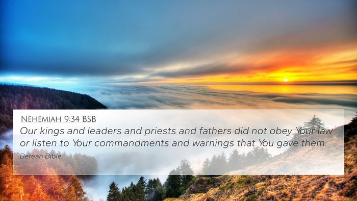 Nehemiah 9:34 BSB Bible Verse Image