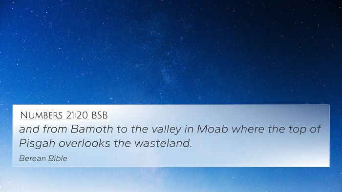 Numbers 21:20 BSB 4K Wallpaper - and from Bamoth to the valley in Moab where the - 4K Wallpaper Bible Verse